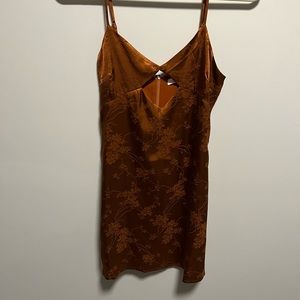 12th Tribe Ambar Bronze Jacquard Mini Dress Size Small